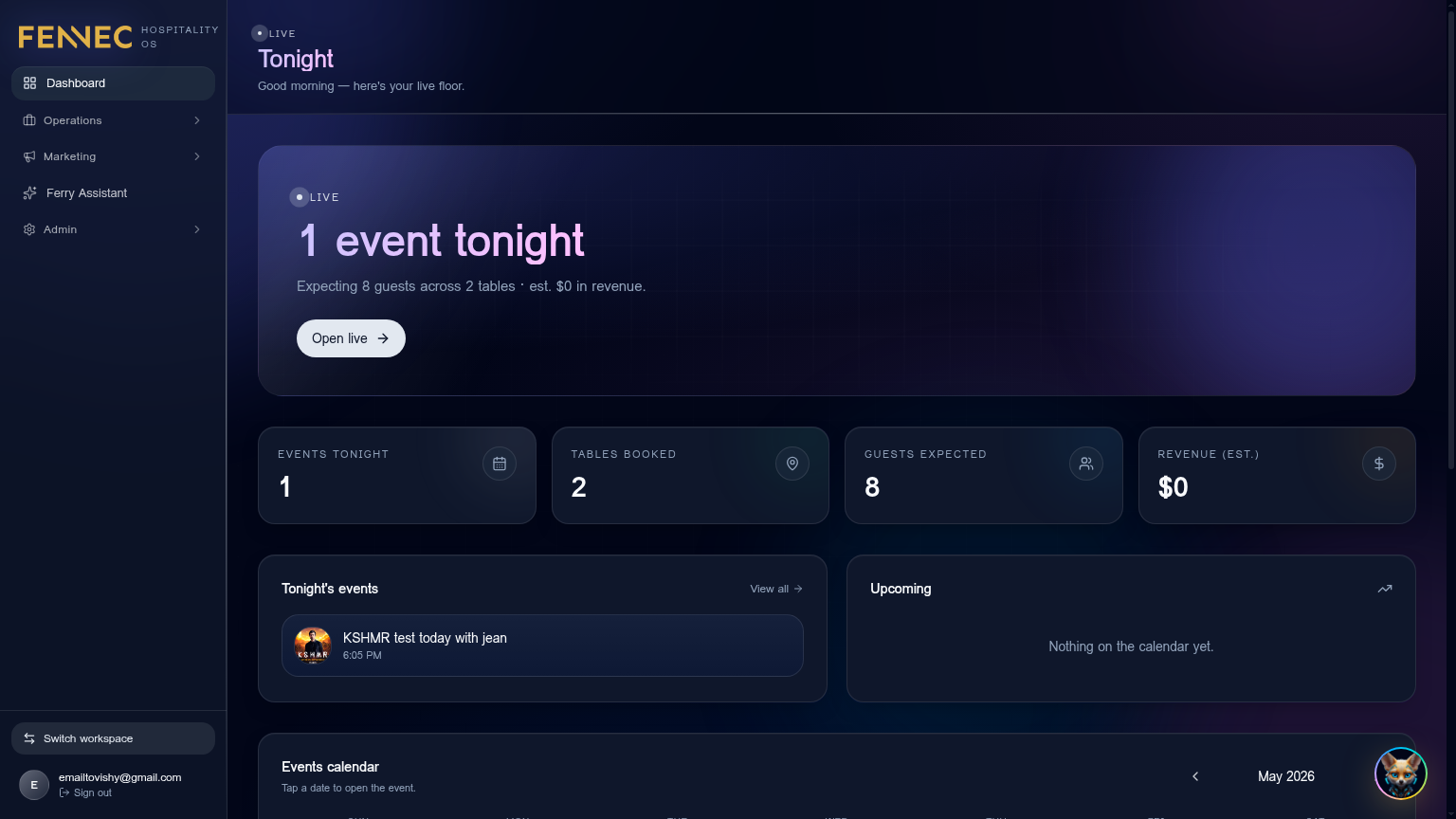 Welcome to Fennec — Fennec dashboard screenshot